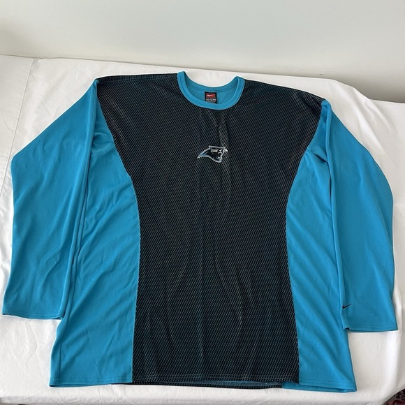 Nike Other - Vintage Nike Team NFL Carolina Panthers Long Sleeve Mesh Knit Shirt Sz 2XL
